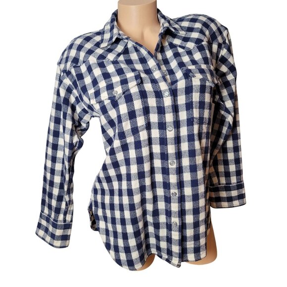 J. Crew Womens Blue & White Checkered Button-Up Shirt - Picture 9 of 15